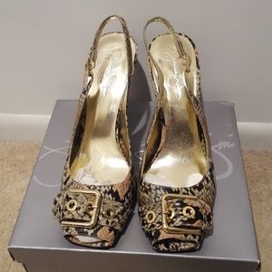 Jessica Simpson Multisnake Slingback Heels